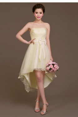High Low Strapless Tulle Bridesmaid Dresses/Evening Dresses BD010615