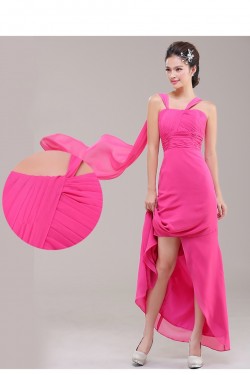 A-Line Pink Long Chiffon Bridesmaid Dresses/Evening Dresses BD010625