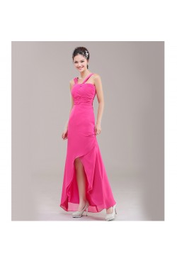 A-Line Pink Long Chiffon Bridesmaid Dresses/Evening Dresses BD010625