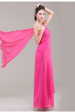 Sheath/Column One-Shoulder Beaded Chiffon Long Bridesmaid Dresses/Evening Dresses BD010626