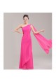 Sheath/Column One-Shoulder Beaded Chiffon Long Bridesmaid Dresses/Evening Dresses BD010626