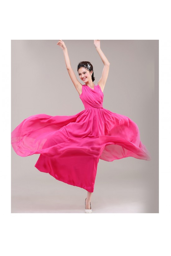 A-Line V-Neck Beaded Chiffon Long Pink Bridesmaid Dresses/Evening Dresses BD010627 A-Line V-Neck Beaded Chiffon Long Pink Bridesmaid Dresses/Evening Dresses BD010627