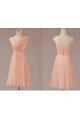 A-Line One-Shoulder Short Pink Chiffon Bridesmaid Dresses/Evening Dresses BD010630
