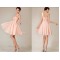 A-Line One-Shoulder Short Pink Chiffon Bridesmaid Dresses/Evening Dresses BD010630