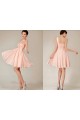 A-Line One-Shoulder Short Pink Chiffon Bridesmaid Dresses/Evening Dresses BD010630
