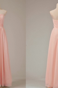 A-Line Sweetheart Long Pink Chiffon Bridesmaid Dresses/Evening Dresses BD010631