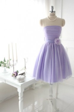A-Line Strapless Short Bridesmaid Dresses/Evening Dresses BD010633