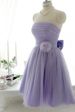 A-Line Strapless Short Bridesmaid Dresses/Evening Dresses BD010633