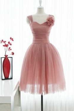 A-Line Short Tulle Bridesmaid Dresses/Evening Dresses BD010636