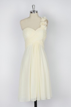 A-Line One-Shoulder Short Chiffon Bridesmaid Dresses/Evening Dresses BD010638