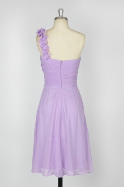 A-Line One-Shoulder Lilac Short Chiffon Bridesmaid Dresses/Evening Dresses BD010639