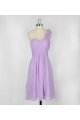 A-Line One-Shoulder Lilac Short Chiffon Bridesmaid Dresses/Evening Dresses BD010639