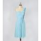 A-Line One-Shoulder Short Blue Chiffon Bridesmaid Dresses/Evening Dresses BD010641