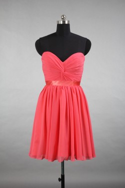 A-Line Sweetheart Short Chiffon Bridesmaid Dresses/Evening Dresses BD010650