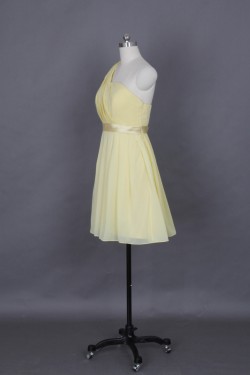 A-Line One-Shoulder Short Chiffon Bridesmaid Dresses/Evening Dresses BD010652