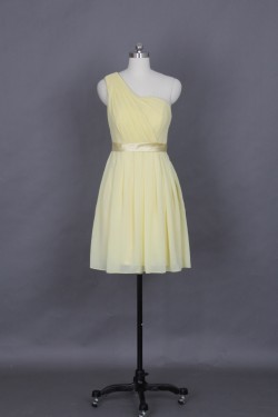 A-Line One-Shoulder Short Chiffon Bridesmaid Dresses/Evening Dresses BD010652