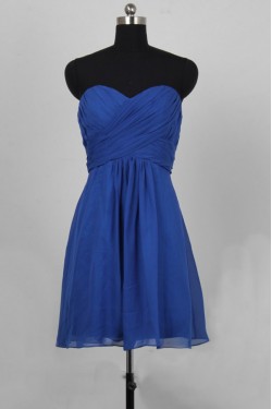 A-Line Sweetheart Short Blue Chiffon Bridesmaid Dresses/Evening Dresses BD010653