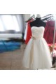 A-Line Strapless Short Satin and Tulle Bridesmaid Dresses/Evening Dresses BD010654 A-Line Strapless Short Satin and Tulle Bridesmaid Dresses/Evening Dresses BD010654