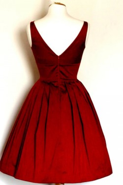 A-Line Bateau Short Red Bridesmaid Dresses/Evening Dresses BD010656