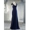 Sheath Cap Sleeve Long Chiffon and Lace Bridesmaid Dresses/Evening Dresses BD010659