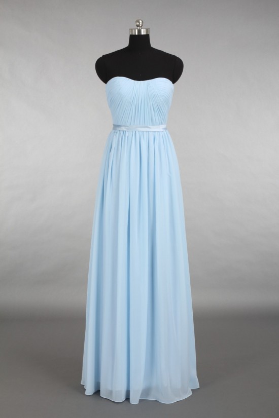 A-Line Strapless Long Blue Chiffon Bridesmaid Dresses/Evening Dresses BD010660 A-Line Strapless Long Blue Chiffon Bridesmaid Dresses/Evening Dresses BD010660
