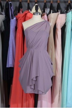 Short One-Shoulder Chiffon Bridesmaid Dresses/Wedding Party Dresses BD010663