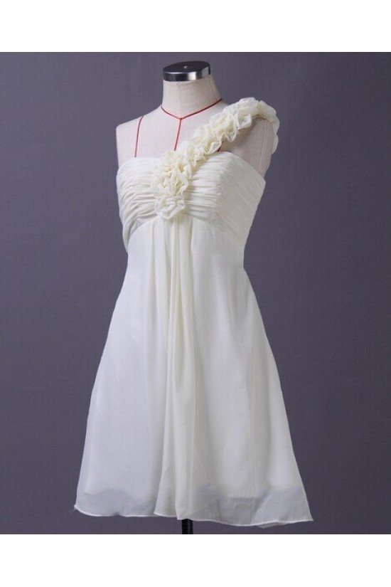 Empire One-Shoulder Short Chiffon Bridesmaid Dresses/Wedding Party Dresses BD010667