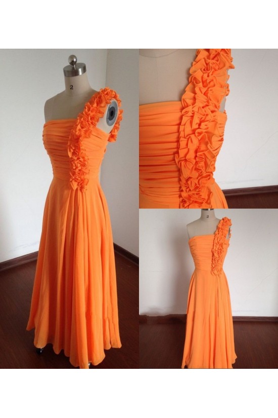 A-Line One-Shoulder Long Chiffon Bridesmaid Dresses/Wedding Party Dresses BD010671 A-Line One-Shoulder Long Chiffon Bridesmaid Dresses/Wedding Party Dresses BD010671