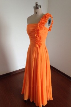 A-Line One-Shoulder Long Chiffon Bridesmaid Dresses/Wedding Party Dresses BD010671