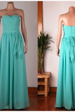 A-Line Sweetheart Long Blue Chiffon Bridesmaid Dresses/Wedding Party Dresses BD010673