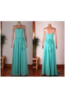 A-Line Sweetheart Long Blue Chiffon Bridesmaid Dresses/Wedding Party Dresses BD010673