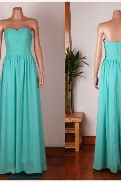 A-Line Sweetheart Long Blue Chiffon Bridesmaid Dresses/Wedding Party Dresses BD010674