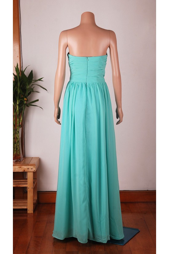 A-Line Sweetheart Long Blue Chiffon Bridesmaid Dresses/Wedding Party Dresses BD010674