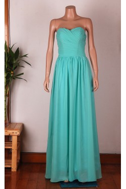 A-Line Sweetheart Long Blue Chiffon Bridesmaid Dresses/Wedding Party Dresses BD010674