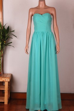 A-Line Sweetheart Long Blue Chiffon Bridesmaid Dresses/Wedding Party Dresses BD010674