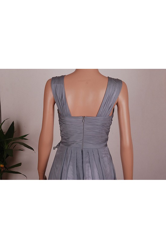 A-Line V-Neck Long Grey Chiffon Bridesmaid Dresses/Wedding Party Dresses BD010676 A-Line V-Neck Long Grey Chiffon Bridesmaid Dresses/Wedding Party Dresses BD010676