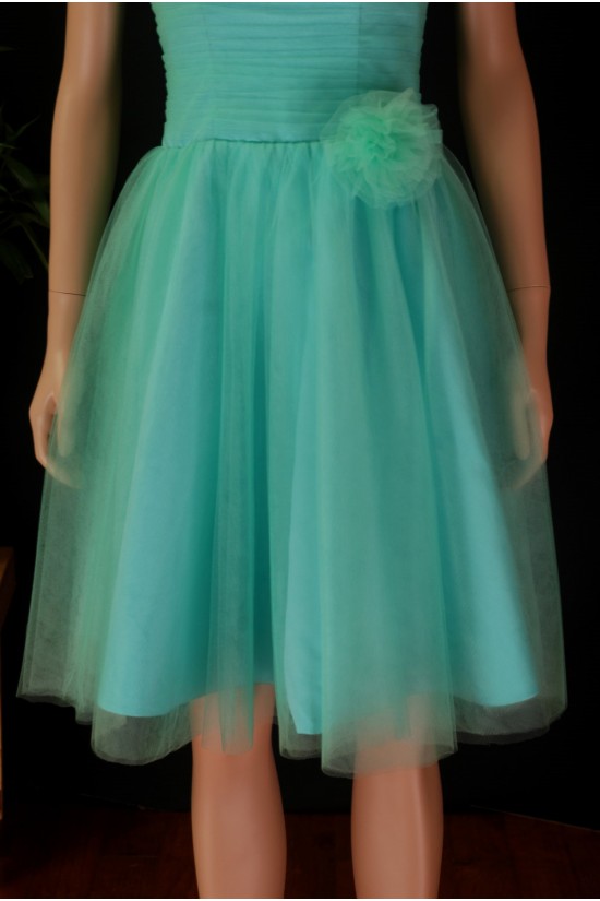 A-Line Off-The-Shoulder Blue Tulle Bridesmaid Dresses/Wedding Party Dresses BD010679