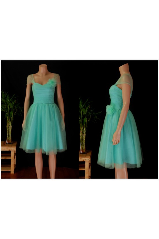 A-Line Off-The-Shoulder Blue Tulle Bridesmaid Dresses/Wedding Party Dresses BD010679 A-Line Off-The-Shoulder Blue Tulle Bridesmaid Dresses/Wedding Party Dresses BD010679