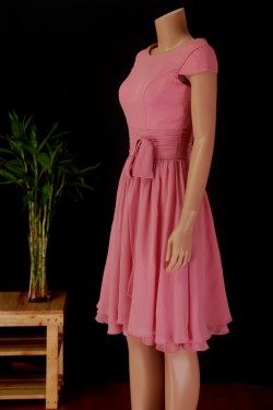 A-Line Cap Sleeve Short Chiffon Bridesmaid Dresses/Wedding Party Dresses BD010680