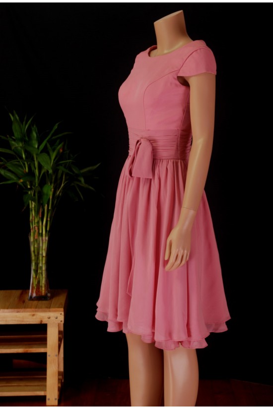 A-Line Cap Sleeve Short Chiffon Bridesmaid Dresses/Wedding Party Dresses BD010680 A-Line Cap Sleeve Short Chiffon Bridesmaid Dresses/Wedding Party Dresses BD010680