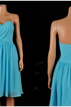 A-Line Sweetheart Short Blue Chiffon Bridesmaid Dresses/Wedding Party Dresses BD010682