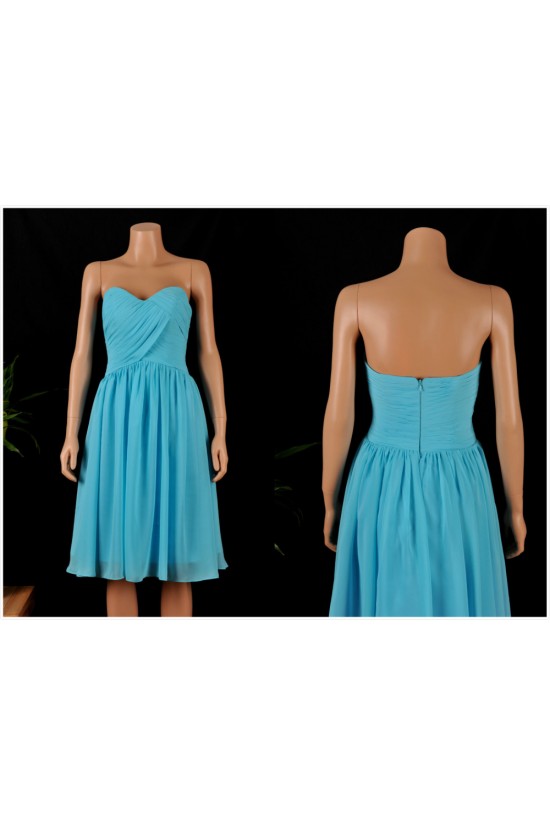 A-Line Sweetheart Short Blue Chiffon Bridesmaid Dresses/Wedding Party Dresses BD010682