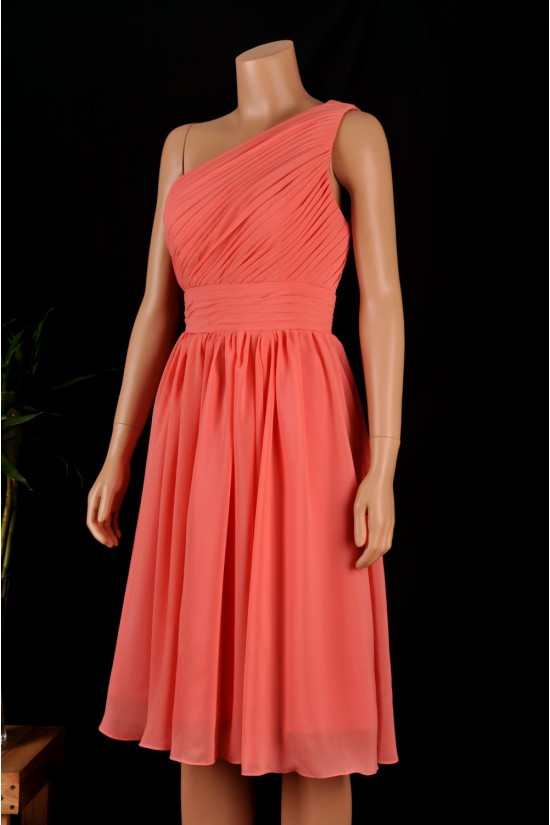 A-Line One-Shoulder Short Chiffon Bridesmaid Dresses/Wedding Party Dresses BD010685