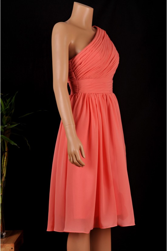 A-Line One-Shoulder Short Chiffon Bridesmaid Dresses/Wedding Party Dresses BD010685