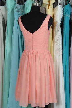 A-Line V-Neck Short Chiffon Bridesmaid Dresses/Wedding Party Dresses BD010700