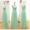 A-Line V-Neck Long Green Chiffon Bridesmaid Dresses/Wedding Party Dresses BD010707