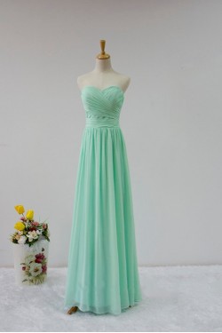 A-Line Sweetheart Long Green Chiffon Bridesmaid Dresses/Wedding Party Dresses BD010708