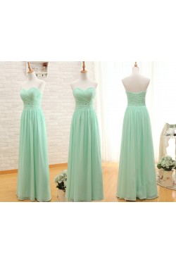 A-Line Sweetheart Long Green Chiffon Bridesmaid Dresses/Wedding Party Dresses BD010708