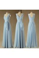A-Line V-Neck Long Blue Chiffon Bridesmaid Dresses/Wedding Party Dresses BD010709