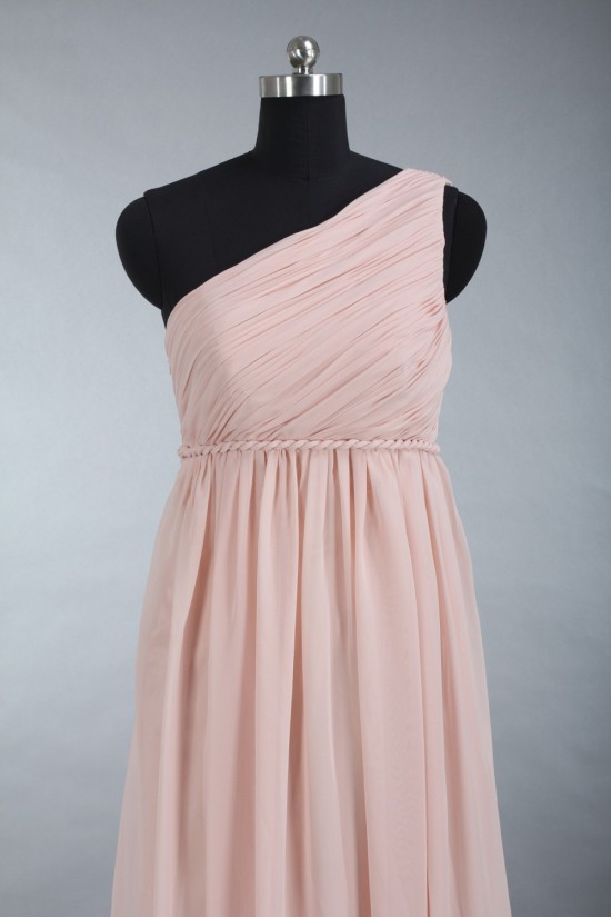 Empire One-Shoulder Long Chiffon Bridesmaid Dresses/Wedding Party Dresses/Maternity Dresses BD010711